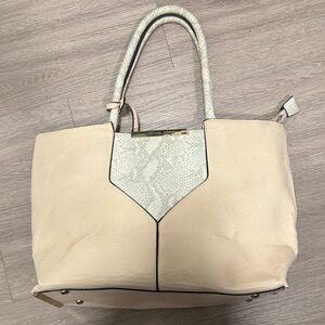 Source Unknown Cream and Gray Tote Bag